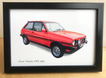 Ford Fiesta XR2 1982 - Photograph (4x6in) in Black or White Coloured Frame - Free UK Delivery