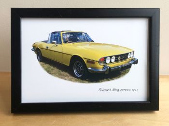 Triumph Stag 2997cc 1972 -  Photograph (4x6in) in Black or White Coloured Frame - Free UK Delivery