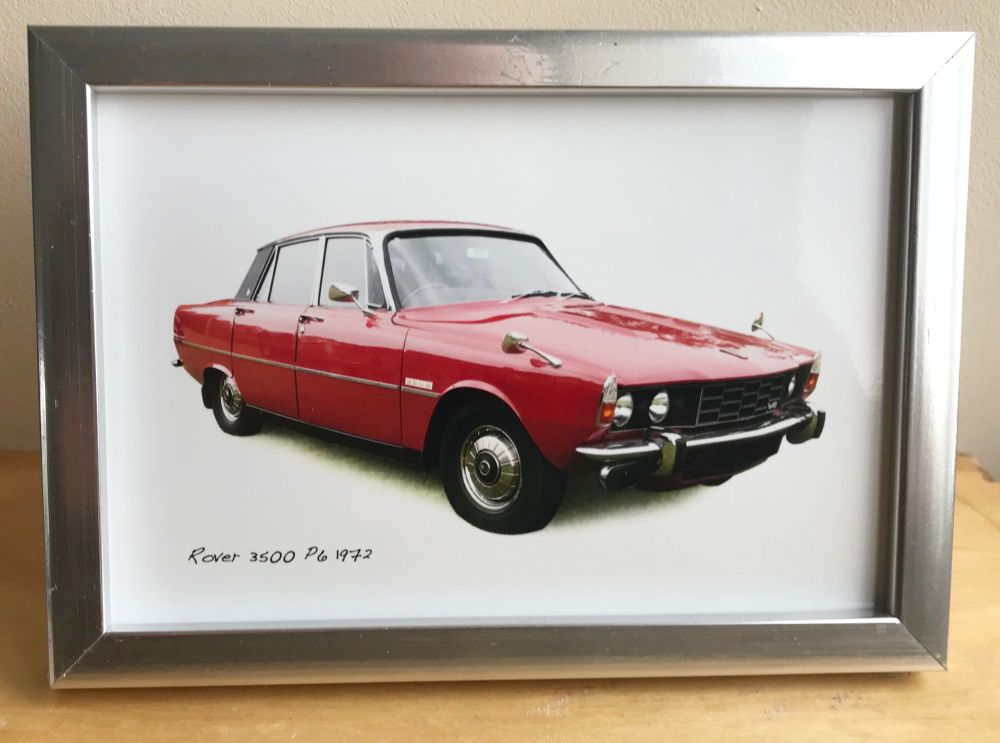 Rover 3500 P6 1972 - Photograph (4x6in) in either a Black, White or Silver 