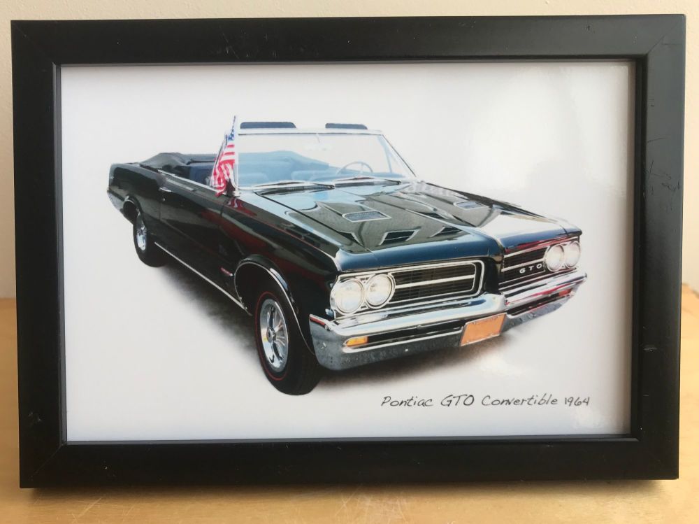 Pontiac GTO Convertible 1964 - Photograph (4x6in) in Black, White or Silver