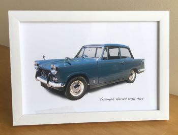 Triumph Herald 1200 1967 - Photograph (4x6in) in Black or White Coloured Frame - Free UK Delivery