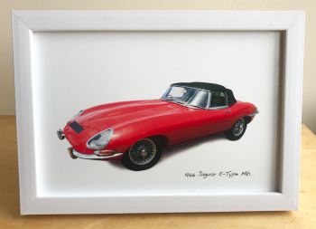 Jaguar E-Type Mark 1 1966 - Photograph (4x6in) in Black or White Coloured Frame - Free UK Delivery