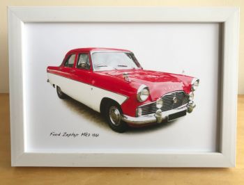 Ford Zephyr Mk 2 1962 - Photograph (4x6in) in Black or White Coloured Frame - Free UK Delivery