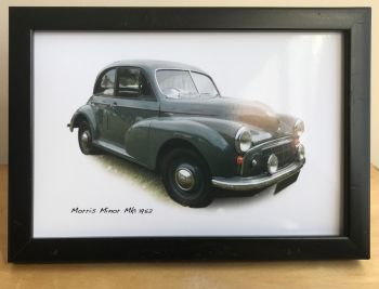 Morris Minor Mk1 1952 - Photograph (4x6in) in Black or White Coloured Frame - Free UK Delivery
