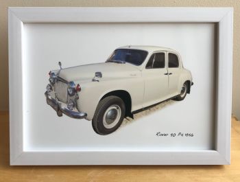 Rover 90 P4 1956 - Photograph (4x6in) in either a Black or White coloured frame- Free UK Delivery