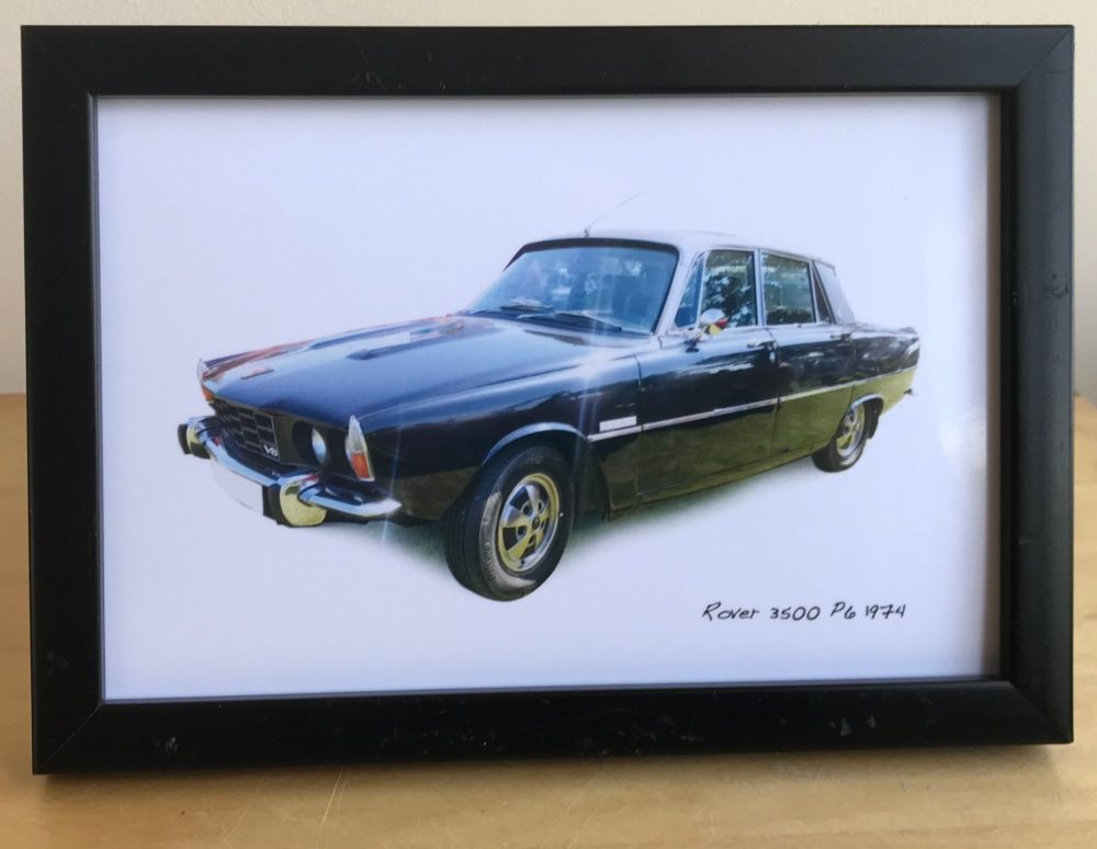 Rover 3500 P6 1974 (Black) - Photograph (4x6in) in either a Black, White or