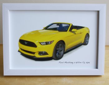 Ford Mustang 3.7l V6 Convertible 2015  - Photograph (4x6in) in Black or White Coloured Frame - Free UK Delivery