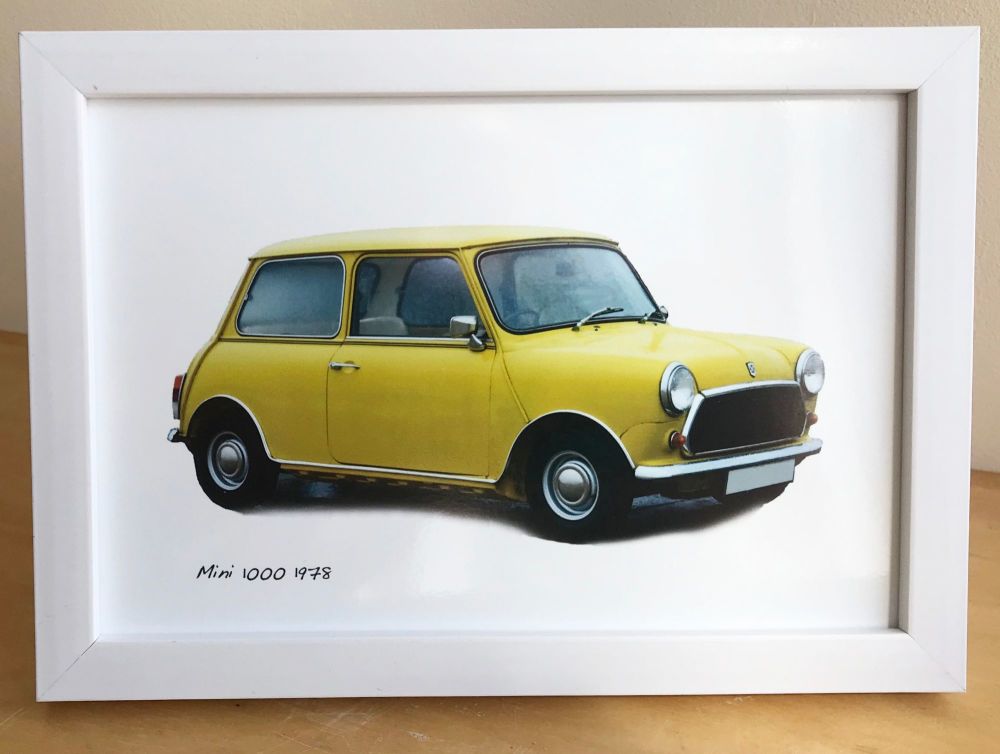 Mini 1000 1969 (Yellow) - Photo (4x6in) in a Black, White or Silver coloure