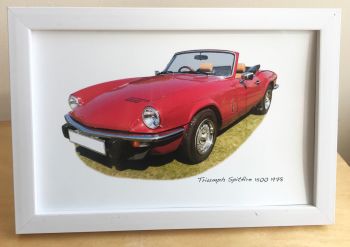 Triumph Spitfire 1500 1978 - Photograph (4x6in) in either a Black or White coloured frame - Free UK Delivery