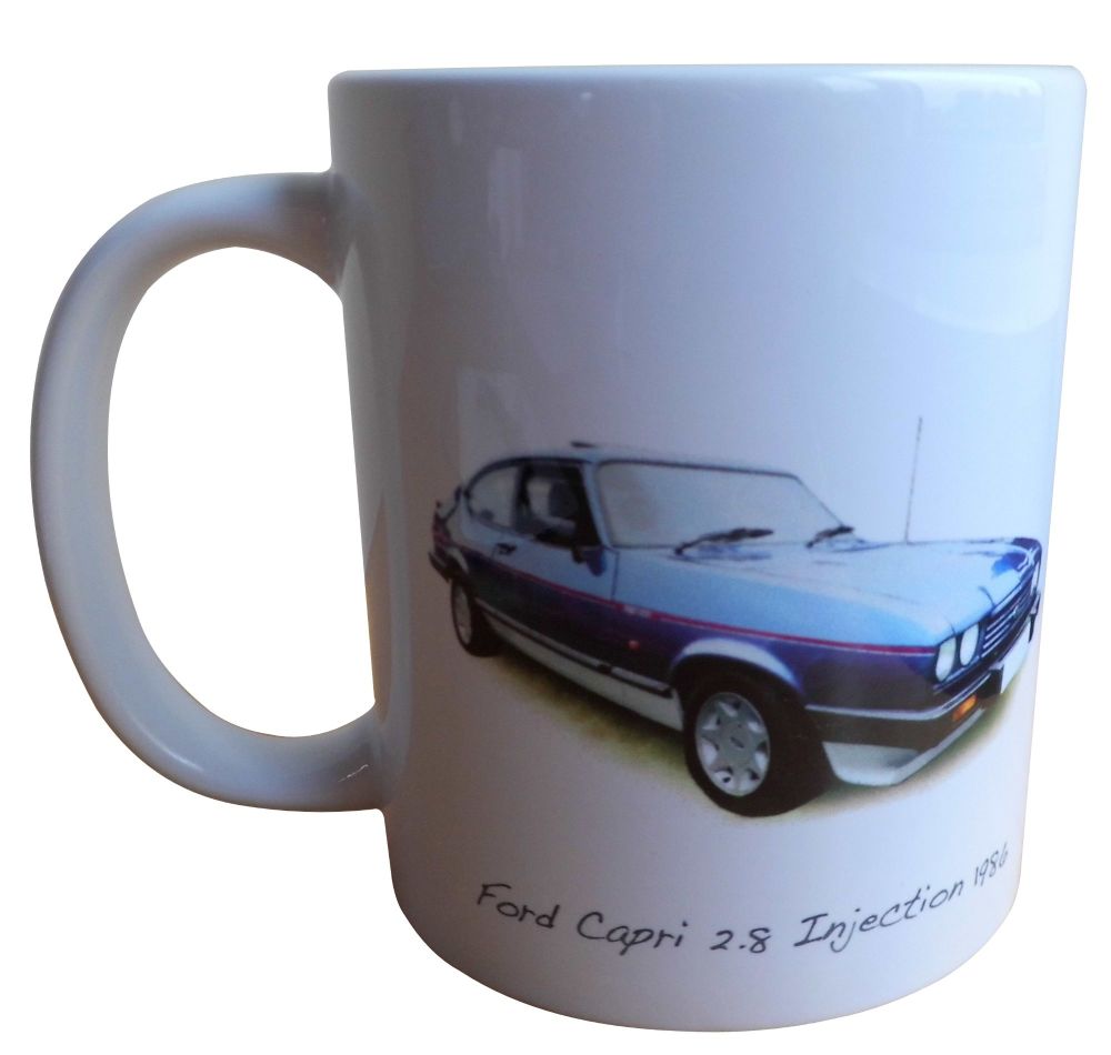Ford Capri 2.8i 1986 (Blue) -  Ceramic Mug - Ideal Gift for the Car Enthusi