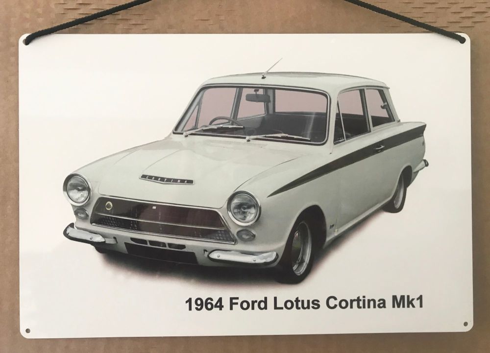 Ford Lotus Cortina Mk1 1964 - Photo on Aluminium Plaque A6, A5 or 200 x 300