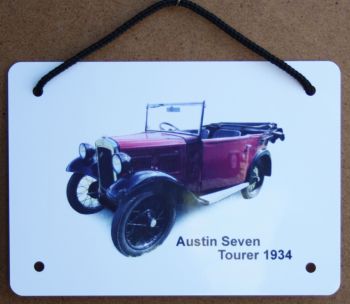 Austin Seven Tourer 1934 - Aluminium Plaque (A6, A5 or 200x300mm) - Present for the Car Enthusiast