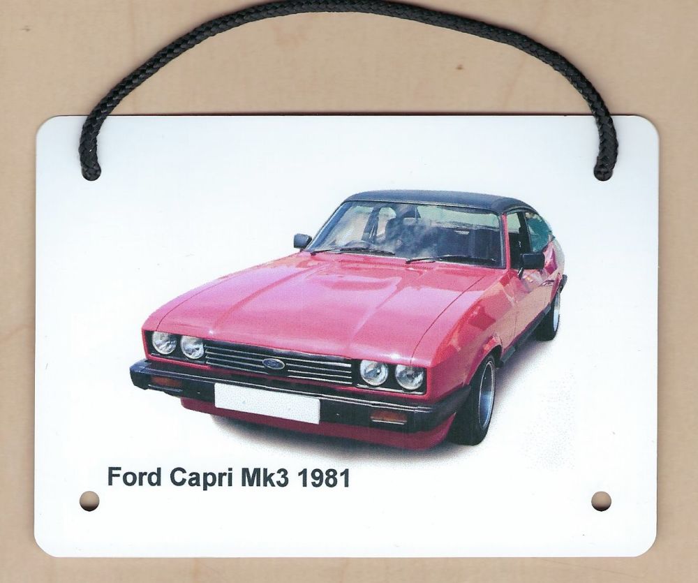 Ford Capri Mk3 1981 - Aluminium Plaque (A6, A5 or 200x300mm) - Present for 
