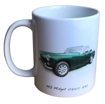 MG Midget 1275cc 1972 - Ceramic Mug - Ideal Gift for the Sports Car Enthusiast - Single or Set of Four(4)