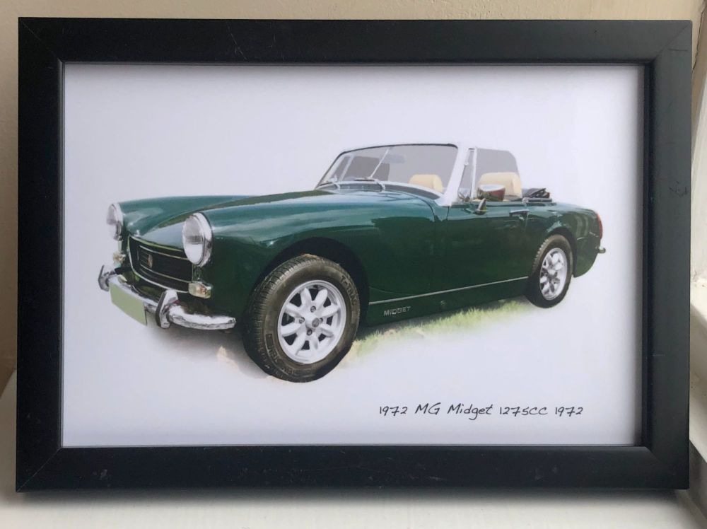 MG Midget 1275cc 1972 - Photograph (4x6in) in Black, White or Silver Colour