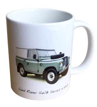 Land Rover Series 3 SWB 1977 - Ceramic Mug - Ideal Gift for the Landy Enthusiast - Single or Set of Four(4)