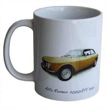 Alfa Romeo 2000GTV 1972 - Coffee Mug - Ideal Gift for the Italian Sports Car Enthusiast - Personalisation Optional