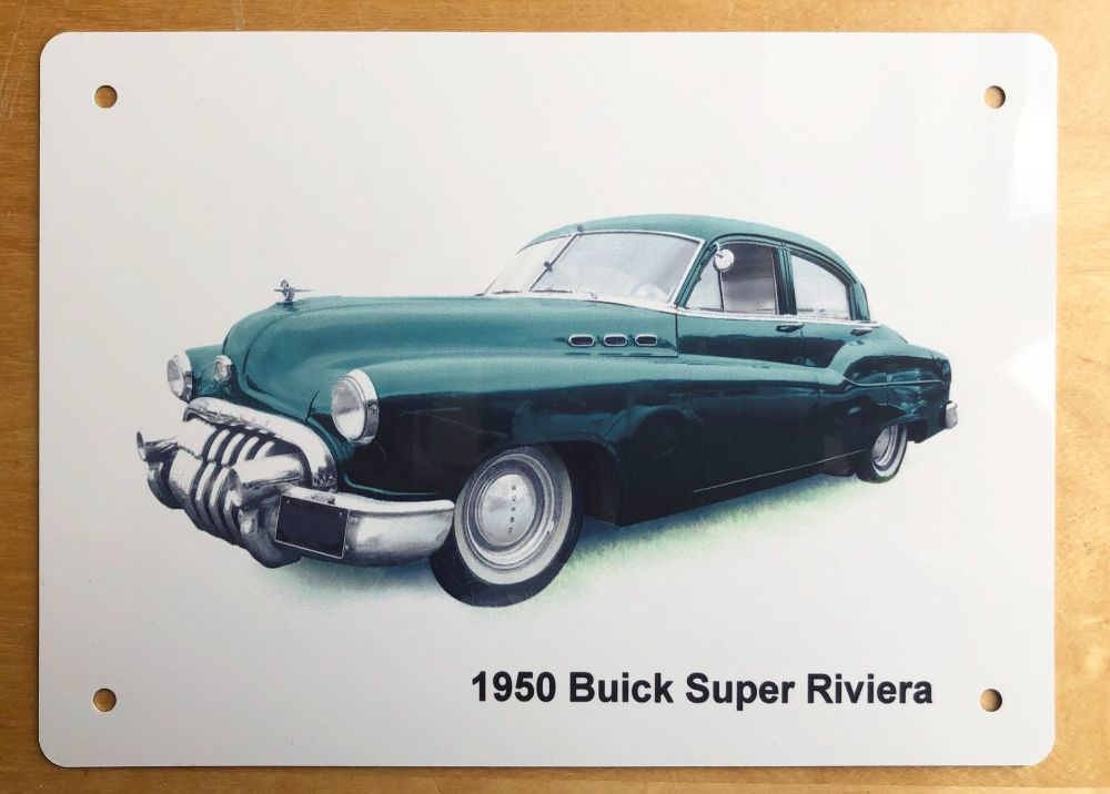 Buick Super Riviera 1950 - Aluminium Plaque (A6, A5 or 200x300mm) - Present