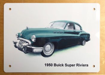 Buick Super Riviera 1950 - Aluminium Plaque (A6, A5 or 200x300mm) - Present for the Car Enthusiast