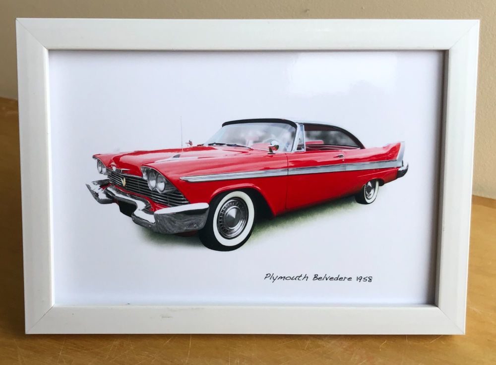 Plymouth Belvedere 1958 - Photograph (4x6in) in Black, White or Silver Colo