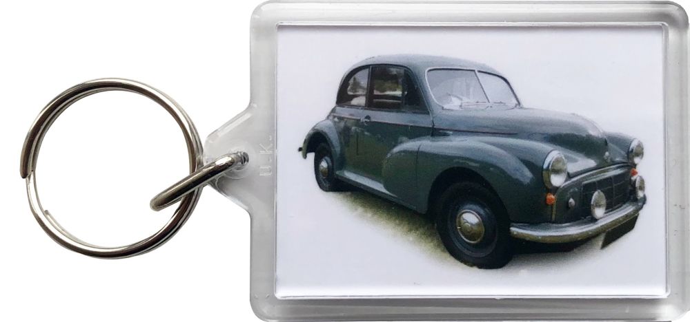 Morris Minor 1952 - Plastic Keyring with 35 x 50mm Insert - Free UK Deliver