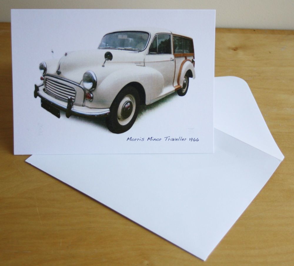 Morris Minor Traveller 1966 (Cream) - Blank Card & Envelope