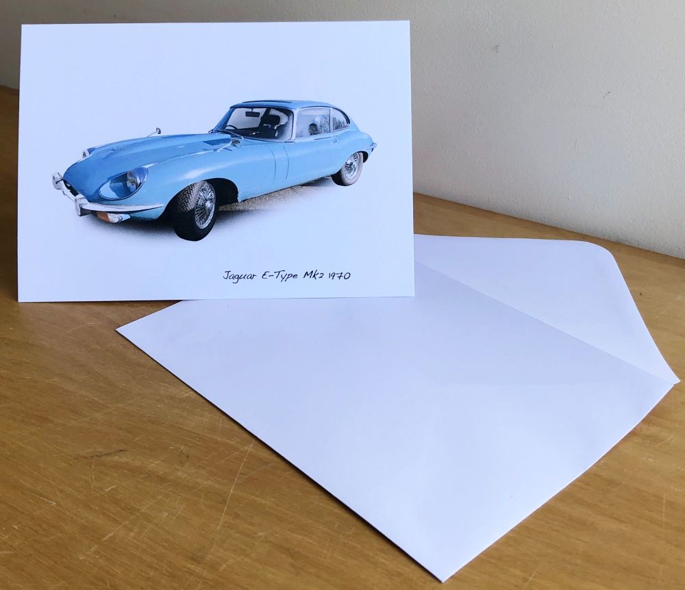 Jaguar E-Type Mk2 2+2 1970 - Blank Card & Envelope