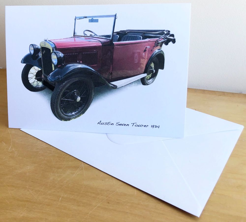Austin Seven Tourer 1934 - Blank Card & Envelope