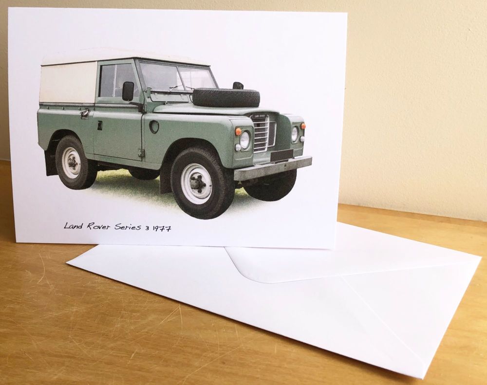 Land Rover Series 3 SWB 1977 - Blank Card & Envelope