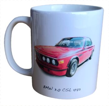 BMW 3.0 CSL 1973 -  Ceramic Mug - German Competition Car - Fun Gift - Single or Set of Four(4)