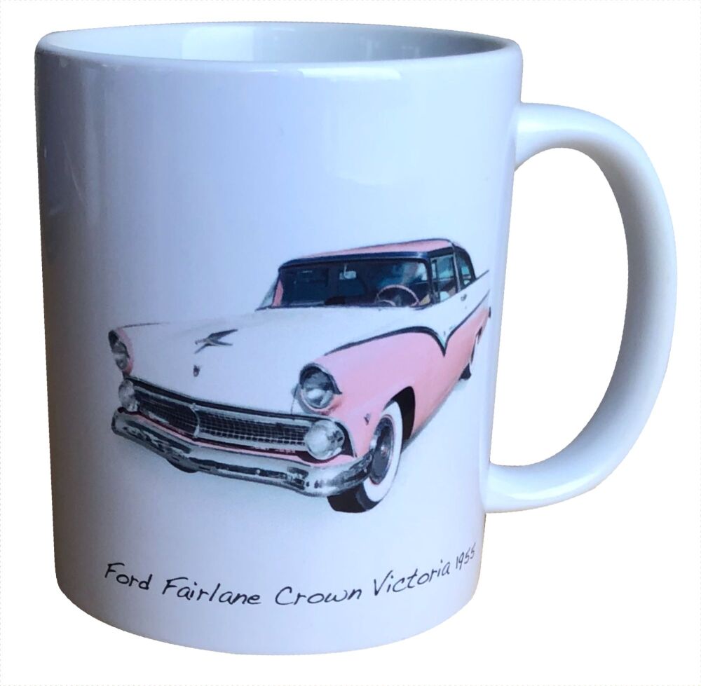Ford Fairlane Crown Victoria 1955 Ceramic Mug - Ideal Gift for the American