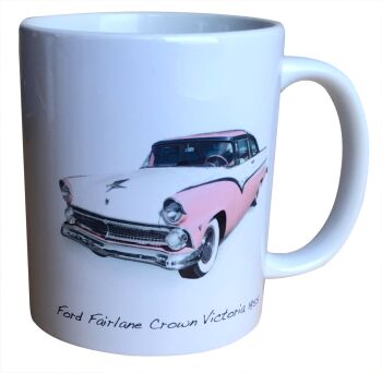Ford Fairlane Crown Victoria 1955 Ceramic Mug - Ideal Gift for the American Car Enthusiast - Single or Set of Four(4)