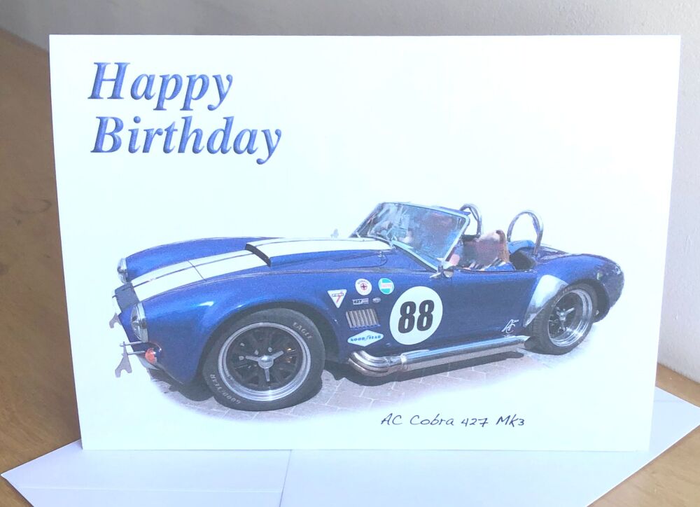 AC Cobra 427 Mk3 - Birthday, Anniversary, Retirement or Blank Card & Envelo