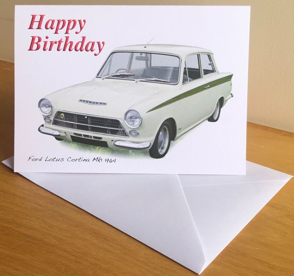 Ford Lotus Cortina Mk1 1964 - Birthday, Anniversary, Retirement or Blank Ca