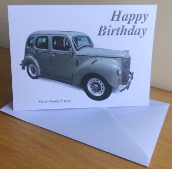 Ford Prefect 1949 - Birthday, Anniversary, Retirement or Blank Card & Envelope