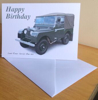 Land Rover Mk1 SWB 1951 - Birthday, Anniversary, Retirement or Blank Card & Envelope