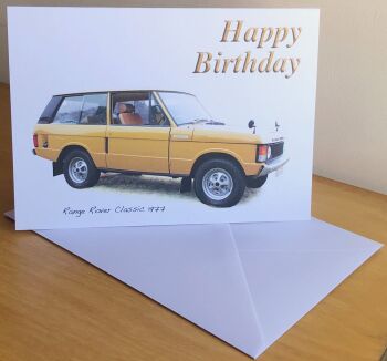 Range Rover Classic 1977 - Birthday, Anniversary, Retirement or Blank Card & Envelope