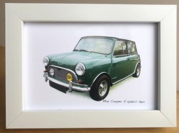 Mini Cooper S 1071cc 1964 - Photo (4x6in) in a Black or White coloured frame - Free UK Delivery