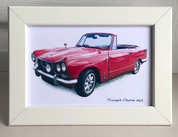 Triumph Vitesse Convertible 1967- Photograph (4x6in) in Black or White Coloured Frame - Free UK Delivery