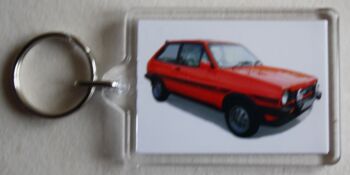 Ford Fiesta XR2 1982 - Plastic Keyring with 35 x 50mm Insert - Free UK Delivery