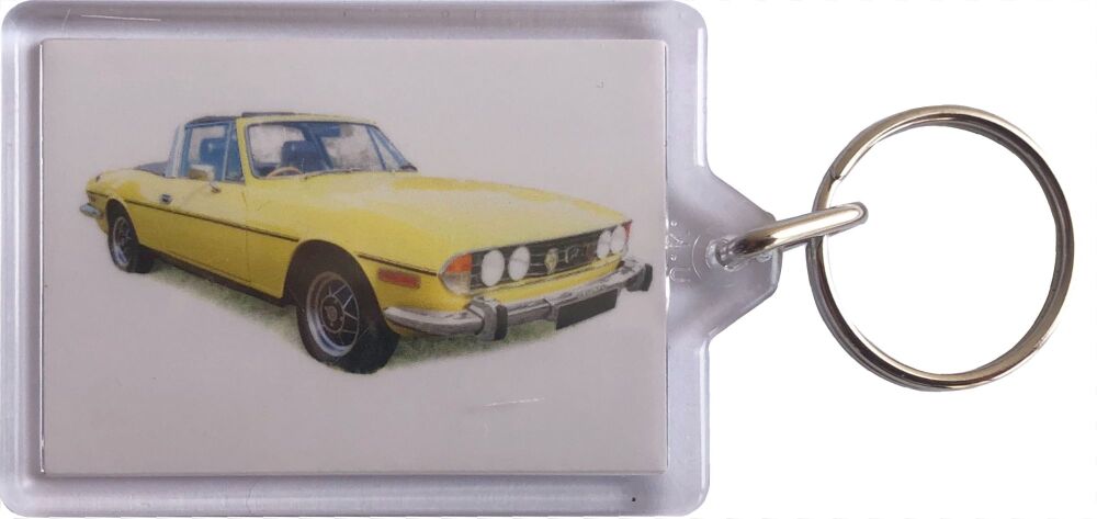 Triumph Stag 1972 - Plastic Keyring with 35 x 50mm Insert - Free UK Deliver