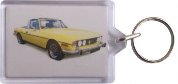 Triumph Stag 1972 - Plastic Keyring with 35 x 50mm Insert - Free UK Delivery