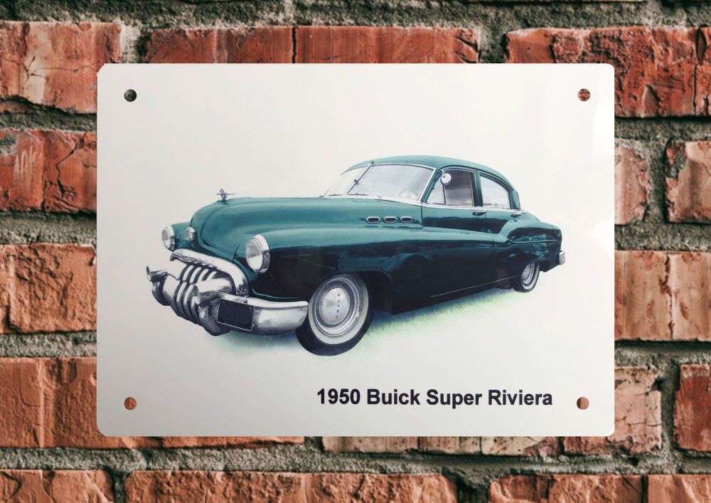 Buick Super Riviera 1950 - Aluminium Plaque (A5 or 203x304mm) - Present for