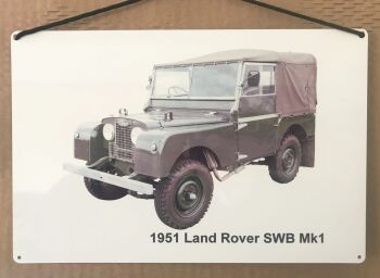 Land Rover SWB Mk1 1951 - Aluminium Plaque (A5 or 203 x 304mm) - Ideal Present for the Car Enthusiast