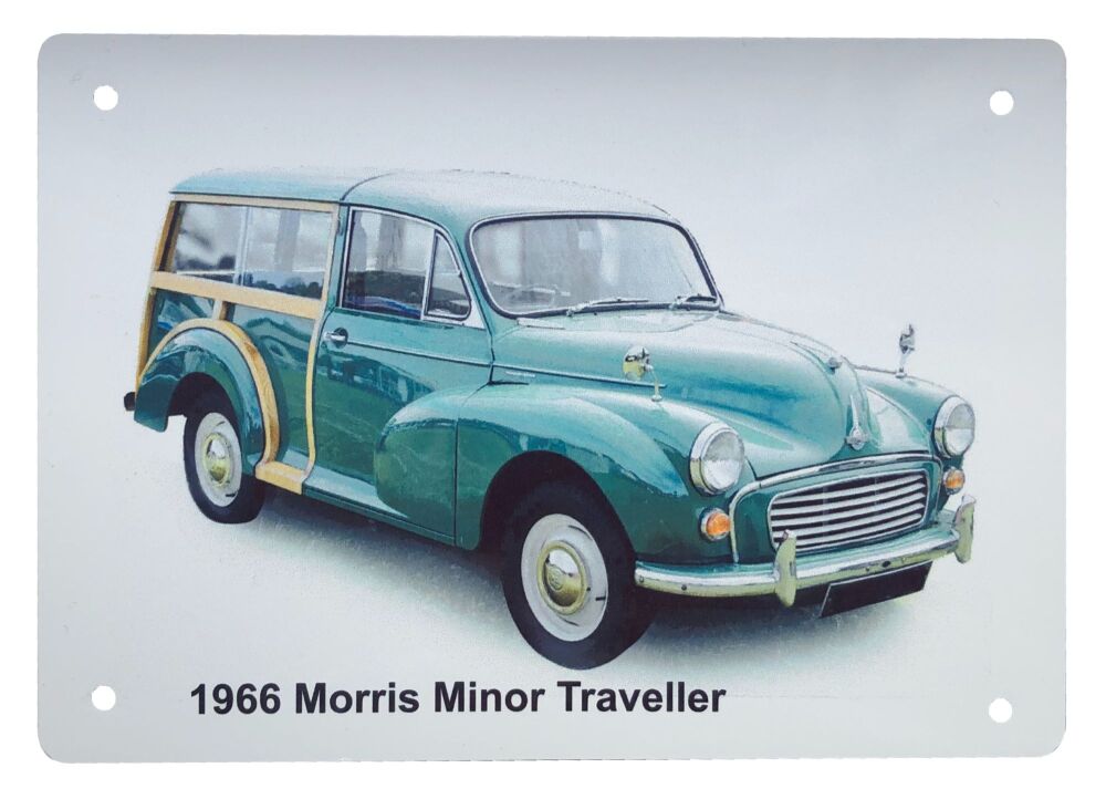 Morris Minor Traveller 1966 (Green)- Aluminium Plaque 148 x 210mm A5 or 203