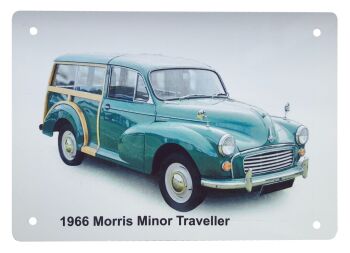 Morris Minor Traveller 1966 (Green)- Aluminium Plaque 148 x 210mm A5 or 203 x 304mm