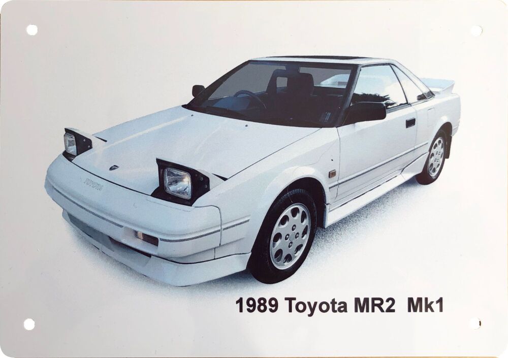Toyota MR2 Mk1 1989 (White) - Aluminium Plaque 210x148mm (A5) or 203 x 304m