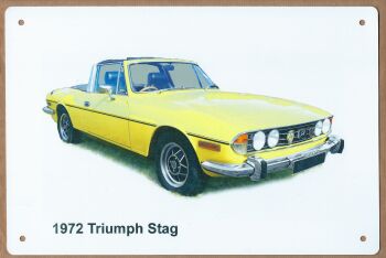 Triumph Stag 1972 - 148 x 210mm (A5 ) or 203 x 304mm Aluminium Plaque - Present for the British Car Enthusiast