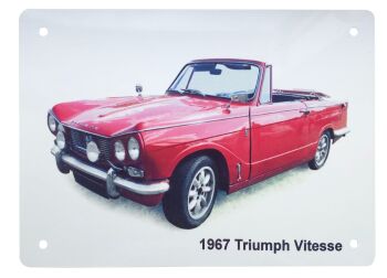 Triumph Vitesse Convertible 1967 - 148 x 210mm (A5) or 203 x 304mm Aluminium Plaque - Gift for British Car Fan