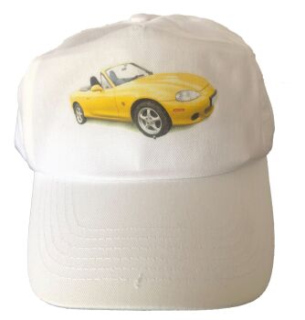 Mazda MX-5 Mk2 2003 (Yellow) - Baseball Cap - An Affordable Fun Car